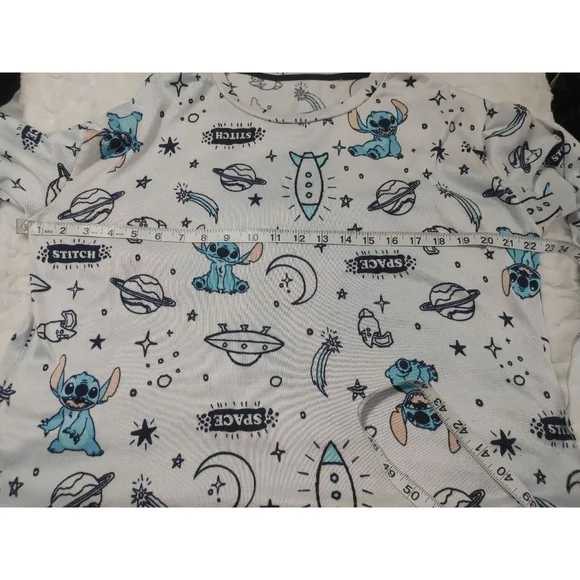 Women's Disney Lilo & Stitch Pajama Set XL White Gray - Picture 11 of 13